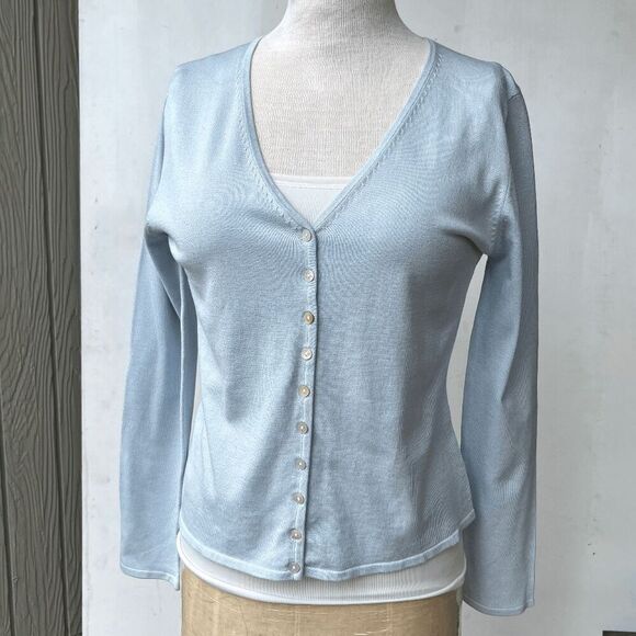 Lucidity NWT 80% Silk Embroidered Mesh Cardigan L Romantic Vintage Luxury - Picture 5 of 8